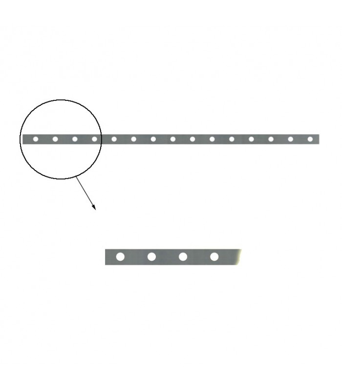 Barre poinçonnée 30x8mm 17 trous ø12mm longueur 2m pour clôtures et grilles