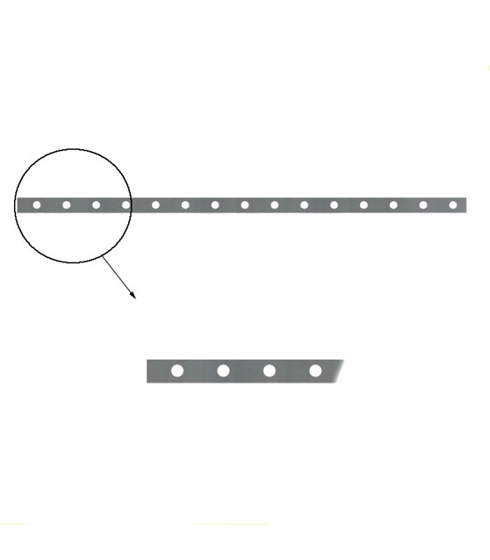 Barre poinçonnée 40x8mm 15 trous ø16mm longueur 2m pour clôtures et grilles