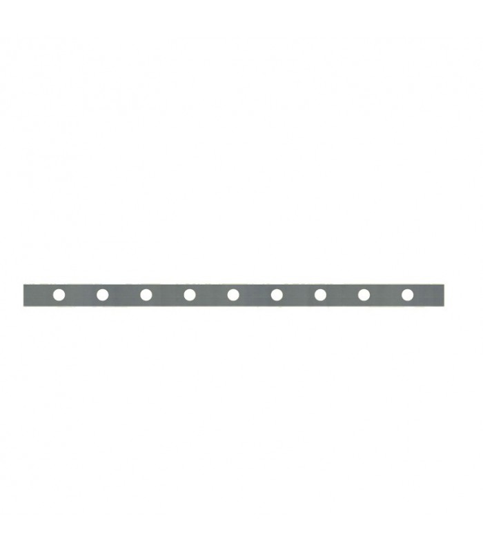 Barre poinçonnée 30x8mm 9 trous ø15mm longueur 130cm pour grilles de défenses