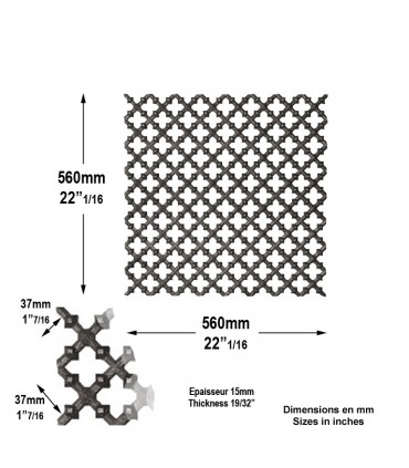 Décoration fonte H560x560mm double face
