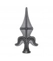 Fer de lance - Pointe de lance 135mm collerette 27mm fleur de lys raccordement à souder