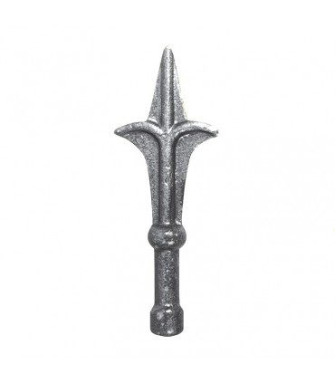 Pointe de lance acier en forme de fleur de lys hauteur 128mm