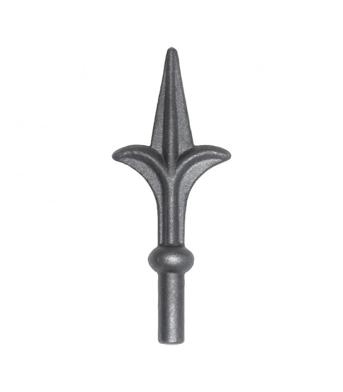 Pointe de lance 130mm diamètre 12mm fleur de lys en acier forgé