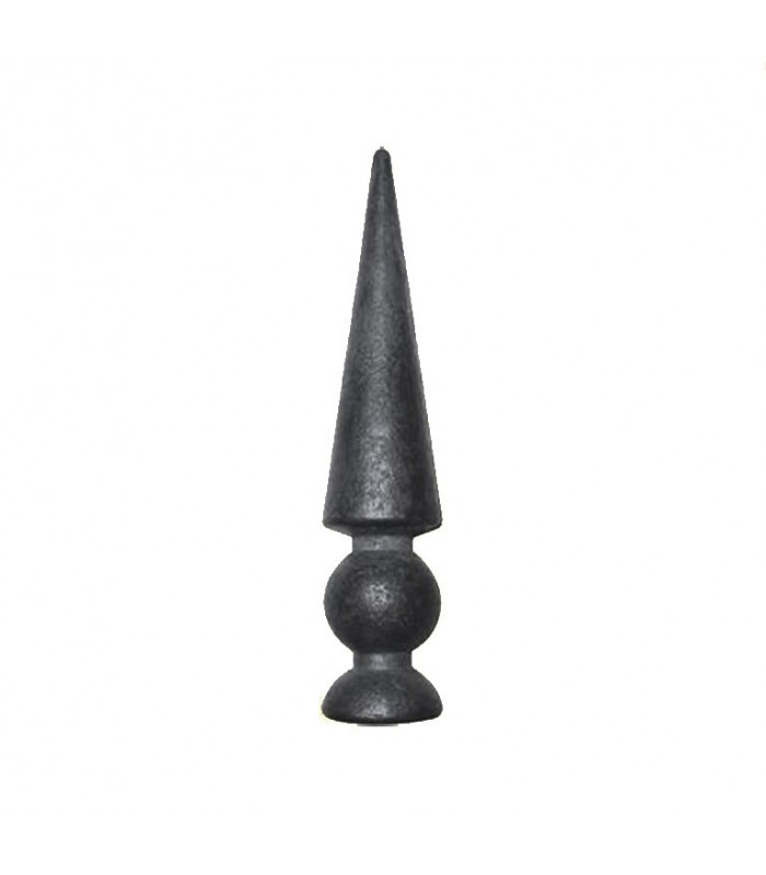 Pointe de lance 152mm diamètre 21 mm en acier effilée sur demi boule mm