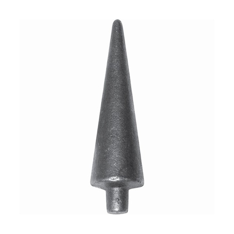Pointe de lance boule acier carré sans tige à souder H. 125 mm