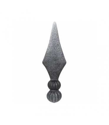 Pointe de lance acier crantée avec deux boules à souder hauteur 135mm