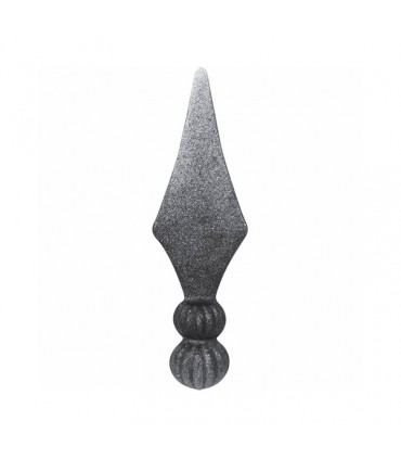 Pointe de lance acier crantée avec deux boules à souder hauteur 160mm