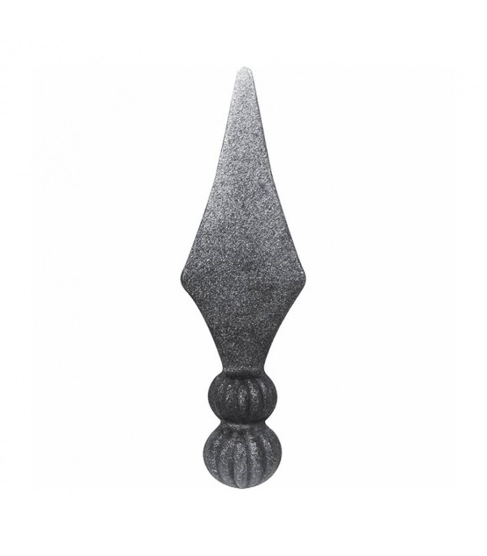 Pointes de lances 190mm diamètre 32mm en acier forgé cranté deux boules à souder