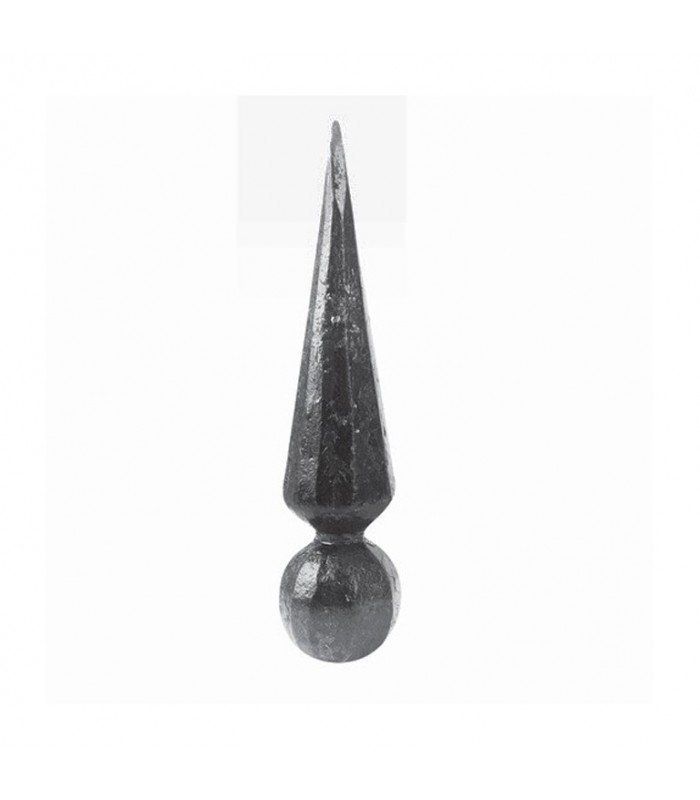 Pointe de lance 125mm collerette 30mm en acier forgé effilée Hauteu...