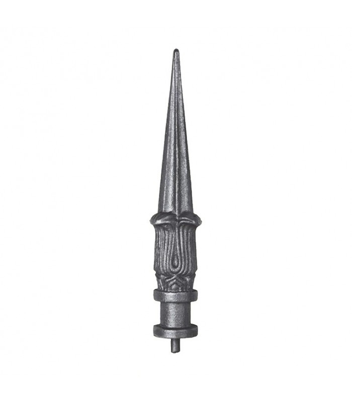 Pointe de lance en fonte avec insert métal soudable hauteur 245mm