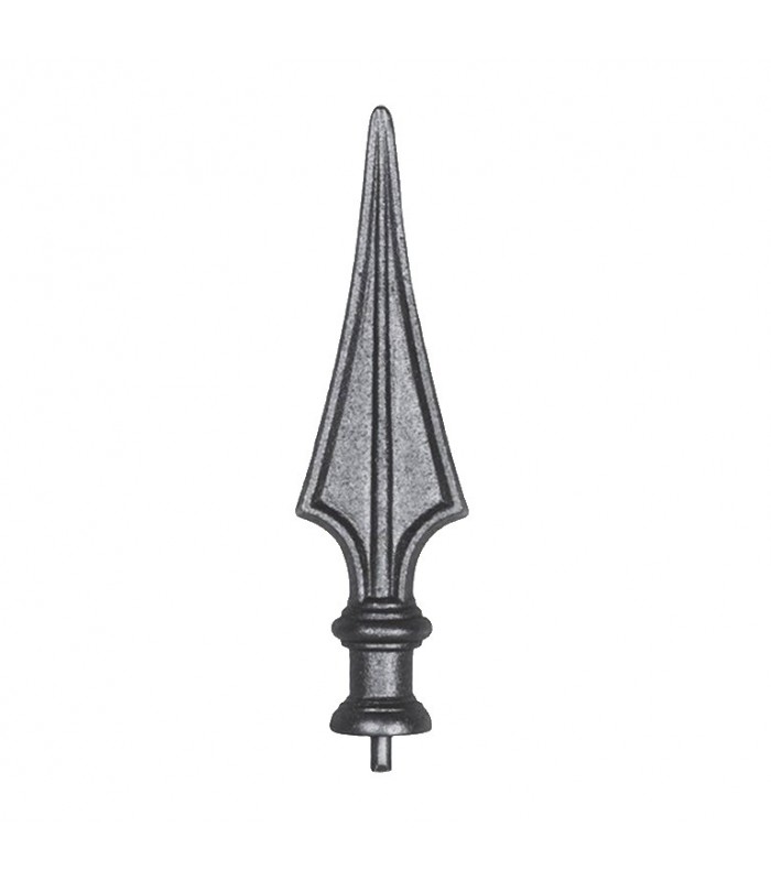 Pointe de lance en fonte avec insert acier hauteur 230mm
