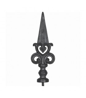 Pointe de lance en fonte avec insert soudable hauteur 260mm