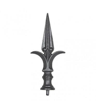 Pointe de lance fonte avec insert acier soudable hauteur 215mm