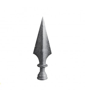 Pointe de lance en fonte effilée avec alésage ø16mm hauteur 185mm