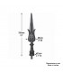 Pointe de lance effilée de rande taille en fonte hauteur 330mm