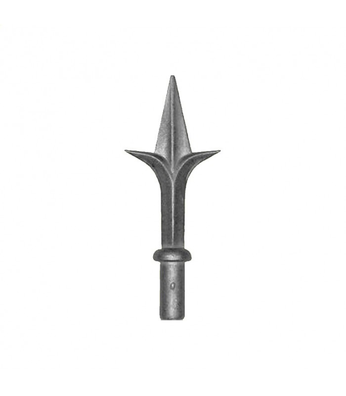 Pointe de lance 127mm embout de 12mm en aluminium pour portails