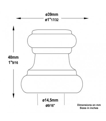 Olive Manchon Garniture basse à souder pour barreau 14mm