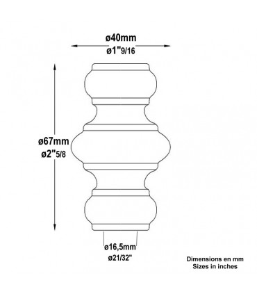 Manchon Garniture haute à souder our balustre ø16mm
