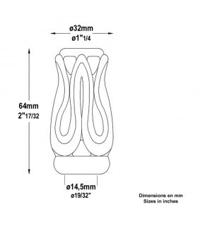Manchon garniture taille moyenne acier à souder pour barreaux diamètre Ø14mm