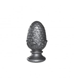 Boule de départ de rampe d'escalier, Pomme de pin forgée hauteur 55mm