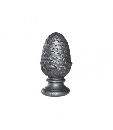 Boule de départ de rampe d'escalier, Pomme de pin forgée hauteur 55mm