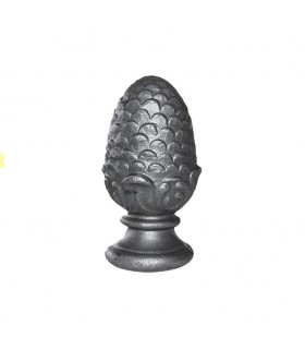 Boule de départ d'escalier forme de pomme de pin forgée hauteur 85mm