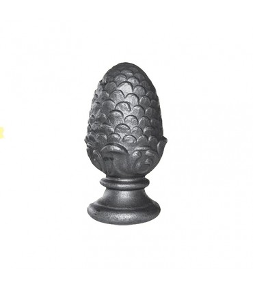 Boule de départ d'escalier forme de pomme de pin forgée hauteur 85mm