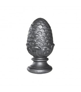 Pommeau de départ d'escalier, pomme de pin forgée Hauteur 120mm