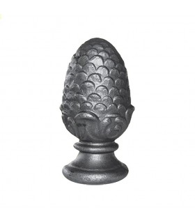 Pommeau, pomme de pin en acier forgé plein Hauteur 150mm