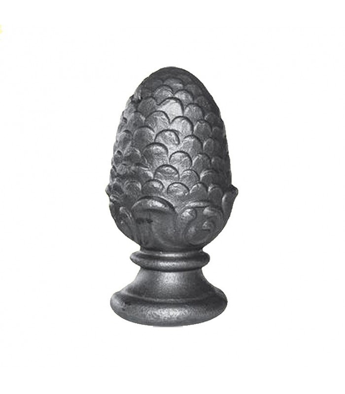 Pommeau de départ 150mm embase ø70mm, pomme de pin en acier forgé plein