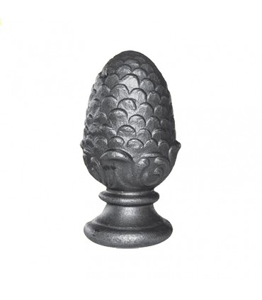 Pommeau, pomme de pin en acier forgé plein Hauteur 150mm