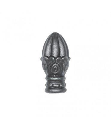 Pommeau, pomme de pin en acier forgé pour poteaux ou barreaux hauteur 75mm