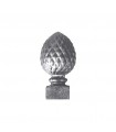 Pommeau pomme de pin 143mm embase 48x48mm en fonte base carrée pour escaliers