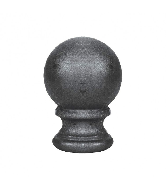 Boule de départ fonte 125mm embase ø70mm d'escalier ou de poteau de cloture en fonte