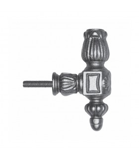 Equerre pour balustre d'escalier déporté à l'anglaise en fonte nervurée hauteur 135mm