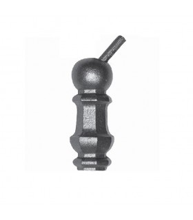 Garniture haute pour rampant d'escalier fonte avec insert acien incliné hauteur 95mm