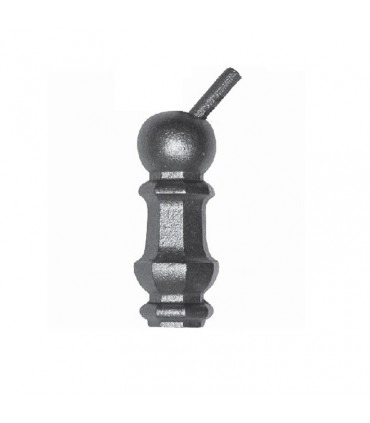 Garniture haute pour rampant d'escalier fonte avec insert acien incliné hauteur 95mm