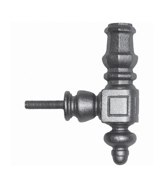 Equerres fonte 145mm alésage ø16mm hexagonale pour rampes d'escaliers déportés à l'anglaise