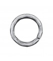 Cercle diamètre 110mm ext carré de 14x14mm anneau en acier martelé dans les angles roulé non soudé.