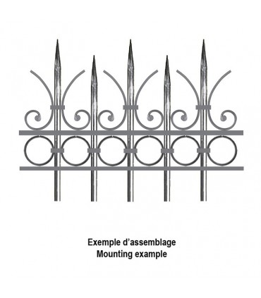 Volute demi C 165x105mm plat de 16x6mm extrémité formée à chaud à noyau