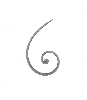 Volute demi C 165x105mm plat de 16x6mm extrémité formée à chaud à noyau