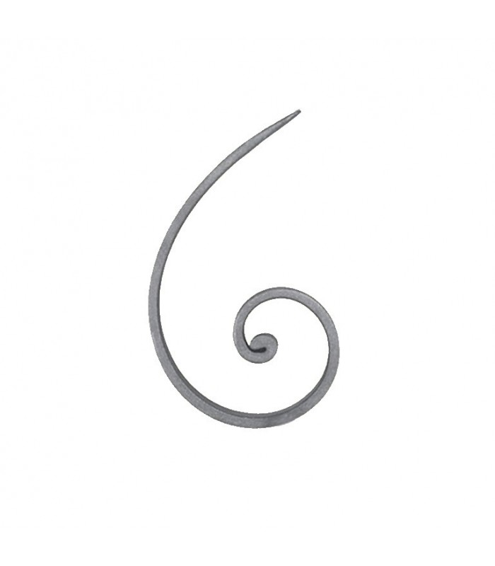 Volute demi C 165x105mm plat de 16x6mm extrémité formée à chaud à noyau