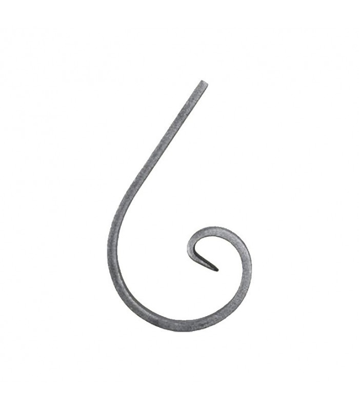 Volute demi C 135x80mm plat de  14x5mm avec extrémité amincie