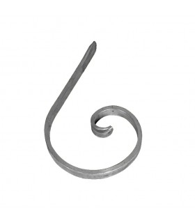 Volute demi C 170x105mm ALU de 14x5mm avec extrémités amincies patte d'oie