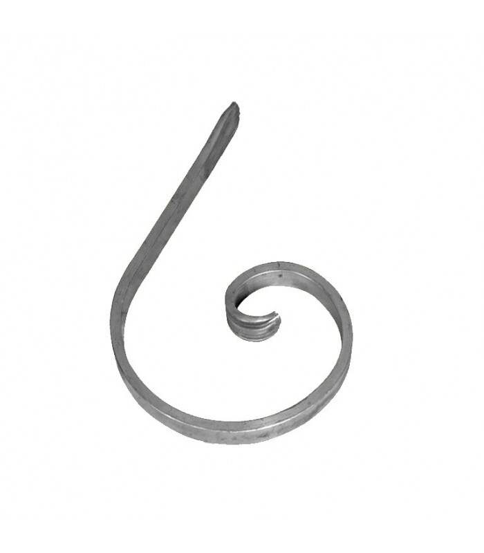 Volute demi C 170x105mm 14x5mm aluminium avec extrémités amincies patte d'oie