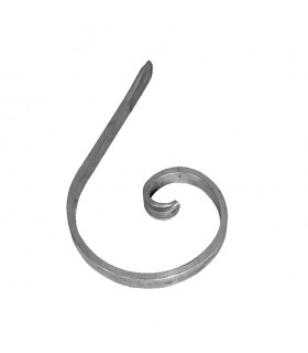 Volute demi C 120x50mm 14x5mm aluminium avec extrémités amincies patte d'oie