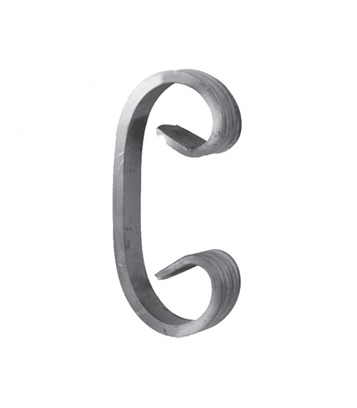Volute alu en C 140x75mm 14x5mm aluminium avec extrémités amincies pattes d'oies