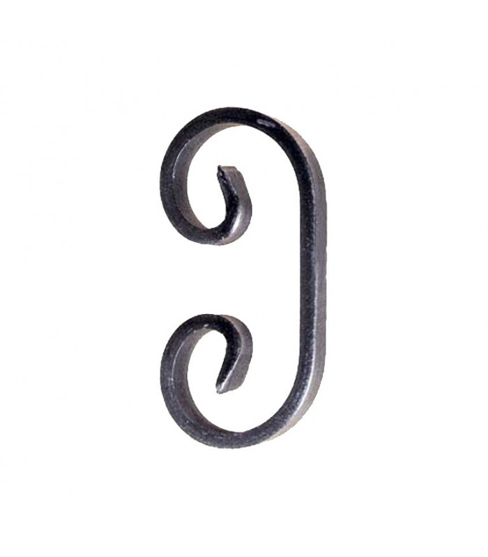 Volute en C 110x55mm en plat de 12x6mm acier forgé avec extrémités lisses