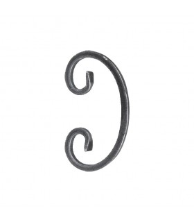 Volute en C 135x75mm en carré de 8x8mm acier forgé avec extrémités lisses