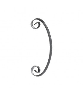 Volute en C 220x80mm en plat de 16x4mm acier roulé avec extrémités lisses